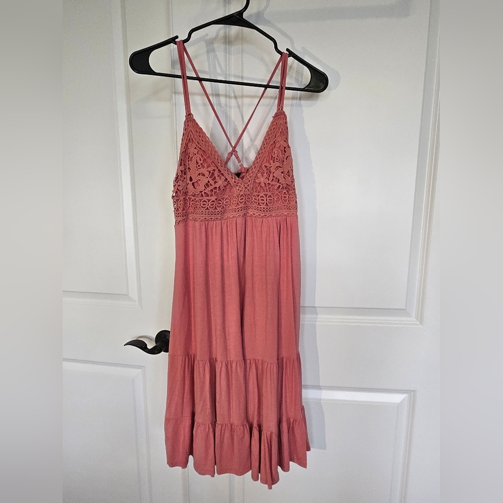 NWT J.NNA boutique pink crochet cami dress